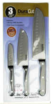 Master Chef 3 Piece Stainless Steel All Purpose Santoku Knives - Black