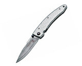 Mcusta Small Nami Single Blade Frame Lock Folding Knife. 2.875" Damascus Blade